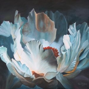 Macro flowers oil painting by Pamela Selkirk